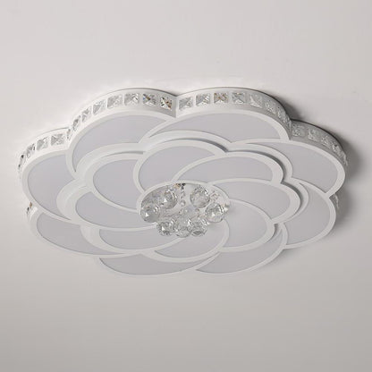 Flower Swirl Metal Novelty LED Flush Mount Ceiling Light for Bedroom