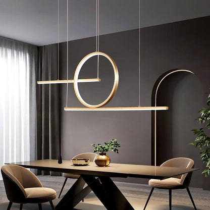 Circle Linear Design LED Modern Chandelier Hanging Ceiling Lights