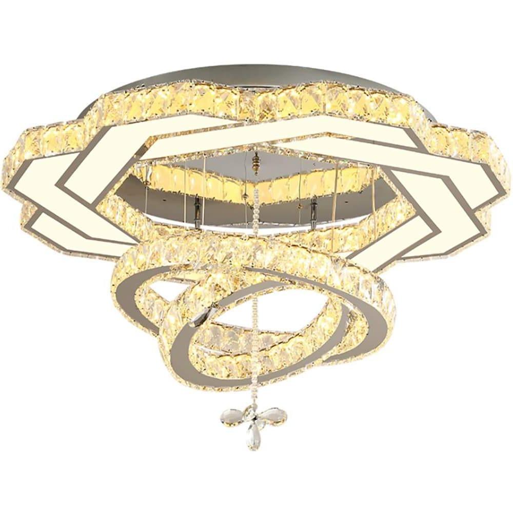 Ambient Crystal LED Flush Mount Light - 20''/24''/31'', Gold or Silver