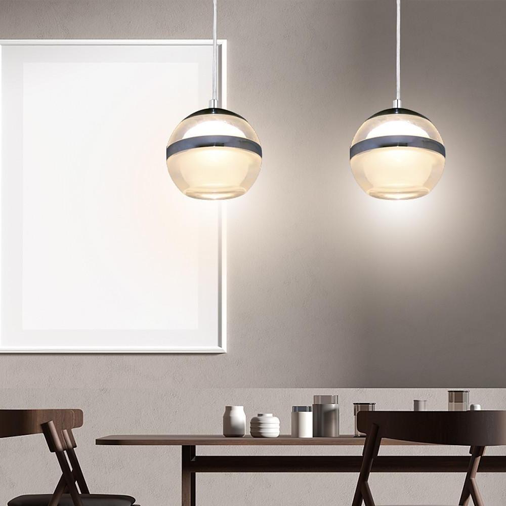 Spherical Acrylic Metal LED Modern Pendant Lights Kitchen Island Lighting