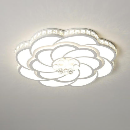 Flower Swirl Metal Novelty LED Flush Mount Ceiling Light for Bedroom