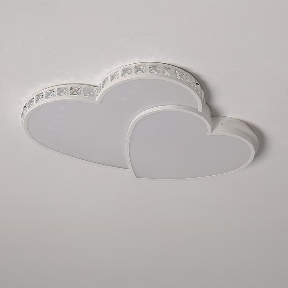 Two Heart Shaped Flush Mount Ceiling Light Dimmable Lamp 1 Bulb