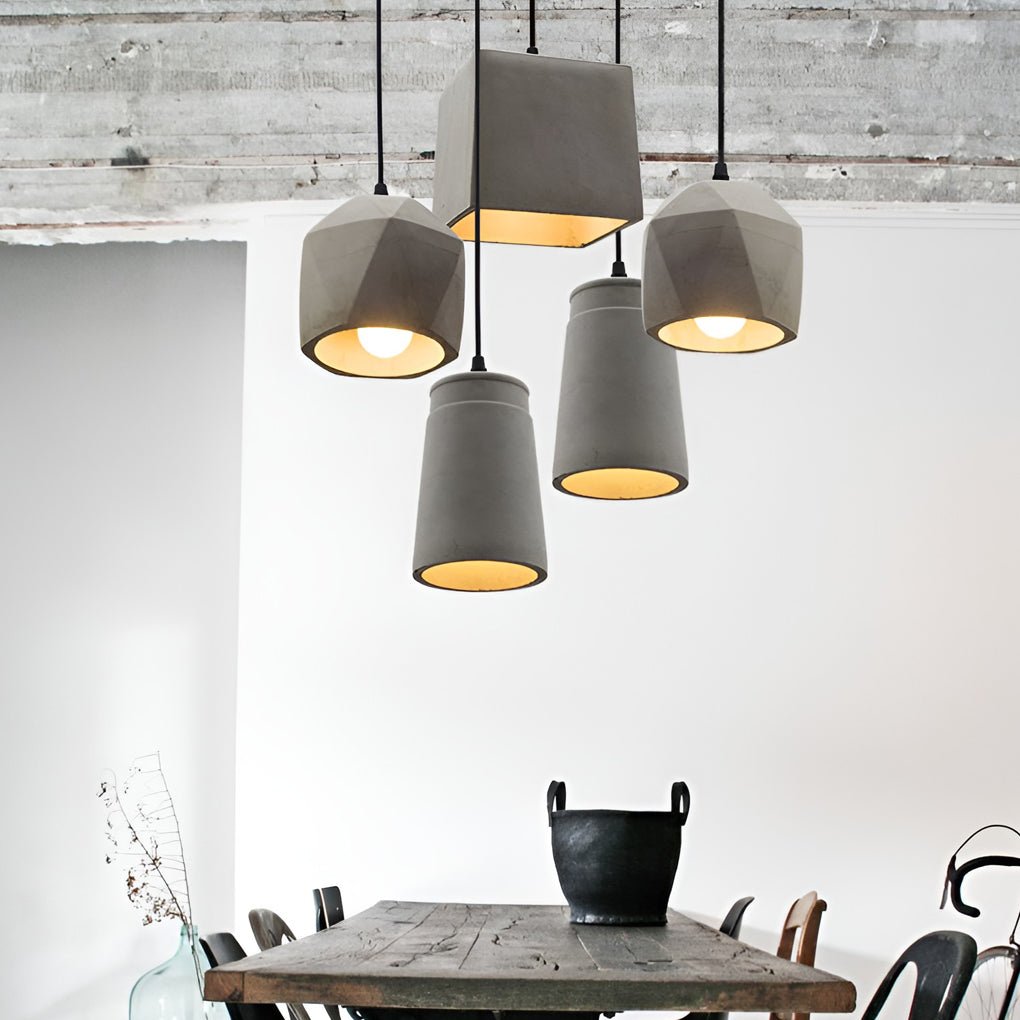 Industrial Style Cement Pendant Light Hanging Lamp Farmhouse Chandelier