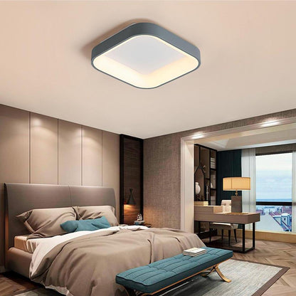 Square Shaped Modern LED Flush Mount Ceiling Light for Bedroom