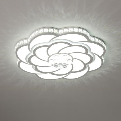 Flower Swirl Metal Novelty LED Flush Mount Ceiling Light for Bedroom