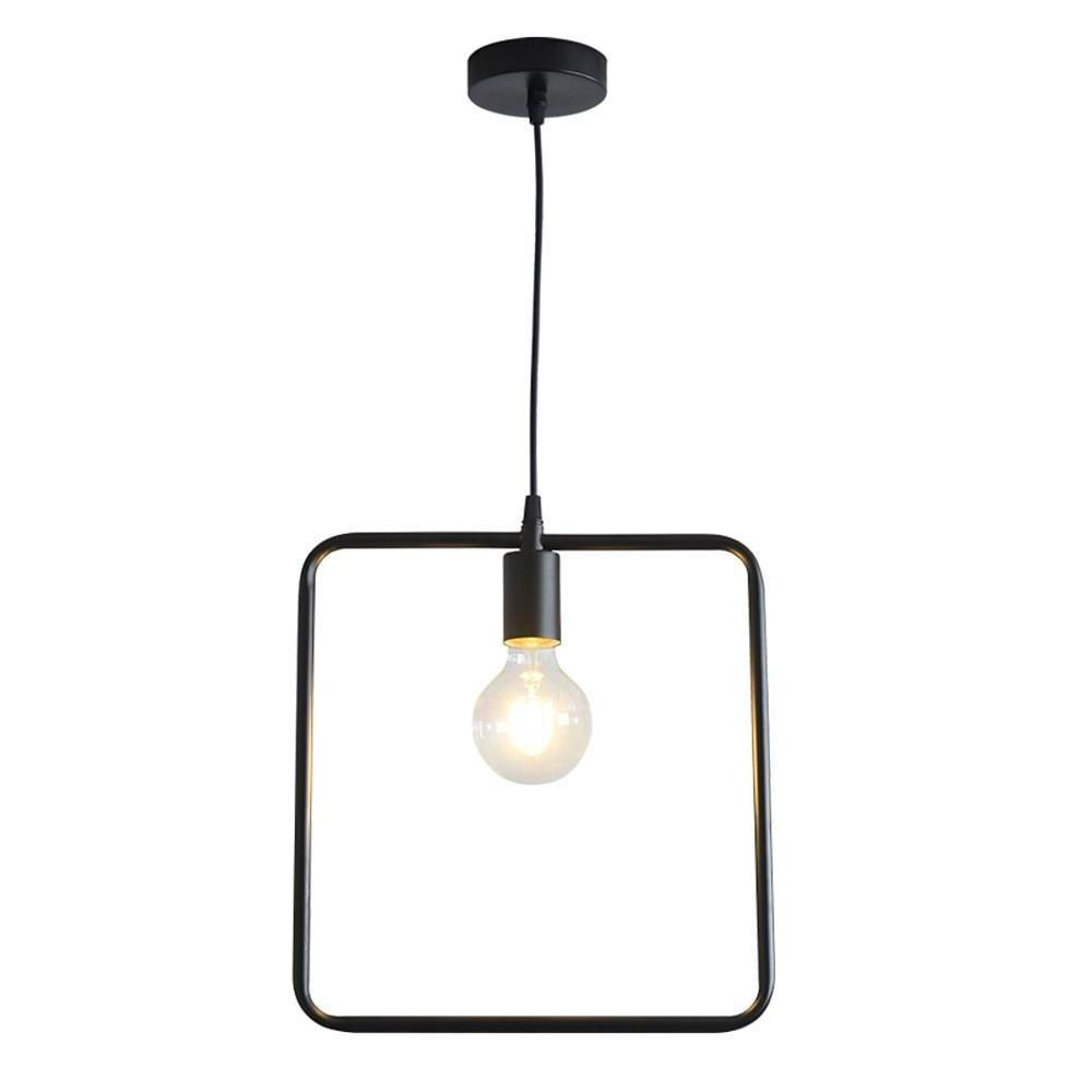 Metal Black and Gold Pendant Light Rounded Square Pendant Lighting