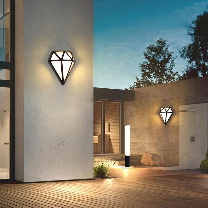 Rhombus Diamonds LED Waterproof Modern Porch Lights Outdoor Wall Lights