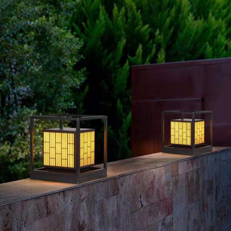 Vintage Window Grilles Decor Waterproof Modern Solar Lights Outdoor Post Lamp