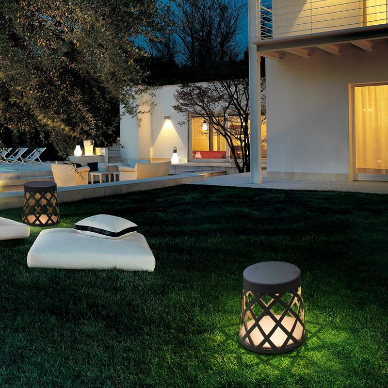 Stool Waterproof LED Aluminum Black Modern Outdoor Light Lanterns Lawn Lamp