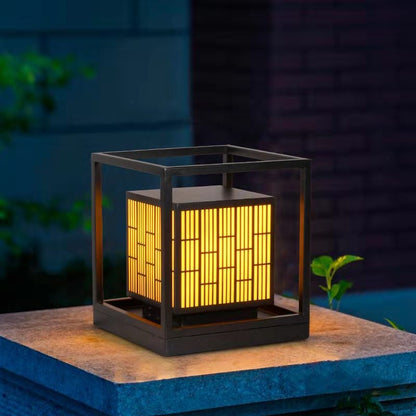 Vintage Window Grilles Decor Waterproof Modern Solar Lights Outdoor Post Lamp