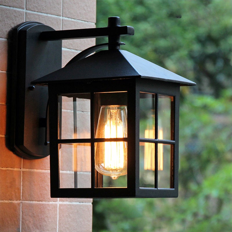 Minimalist Square Glass Lampshade Waterproof Modern Outdoor Lanterns