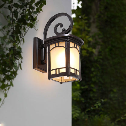 Vintage Striped Glass Shade Waterproof Modern Outdoor Wall Lights