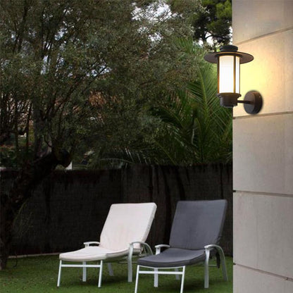 Top Hats Shape Aluminum LED Waterproof Black Retro Outdoor Wall Lights