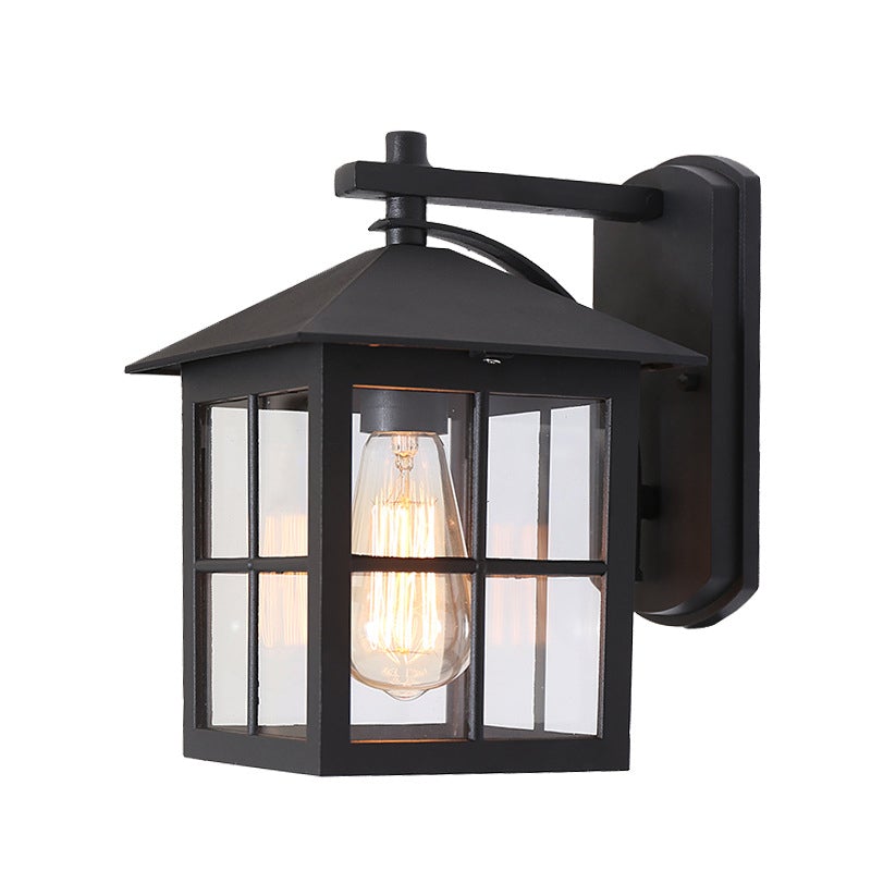 Minimalist Square Glass Lampshade Waterproof Modern Outdoor Lanterns