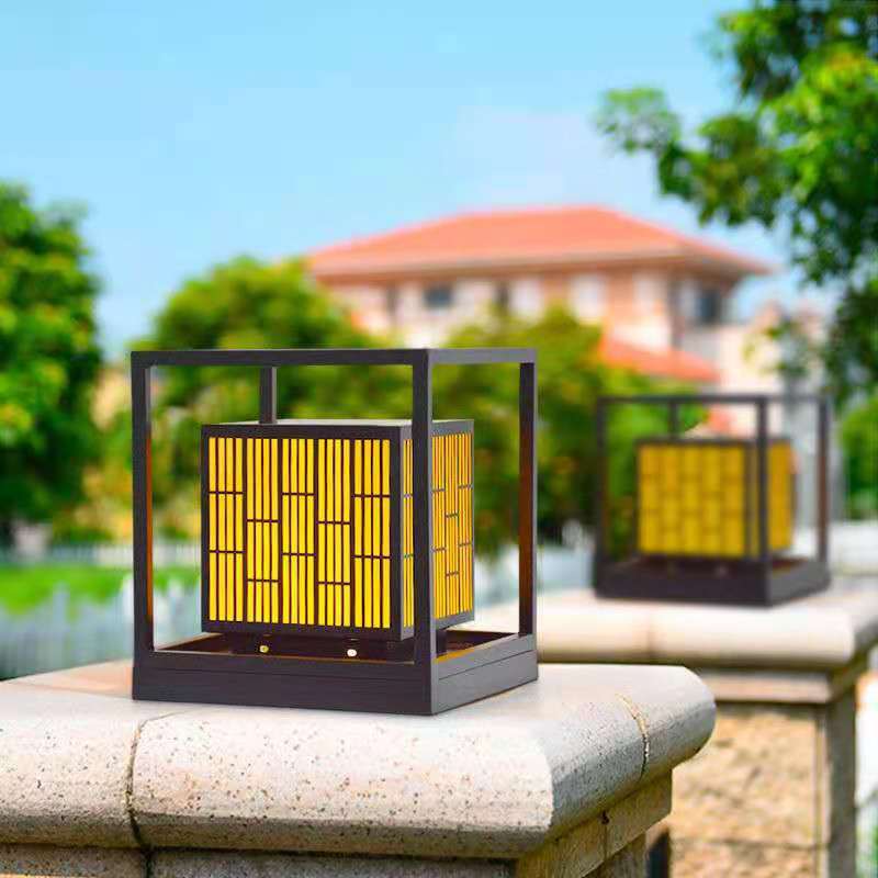 Vintage Window Grilles Decor Waterproof Modern Solar Lights Outdoor Post Lamp