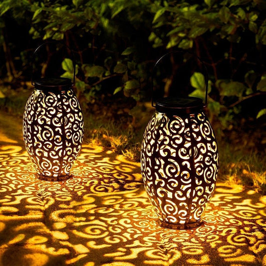 Solar Powered LED Waterproof Bronze Antique Outdoor Lanterns Solar Lights