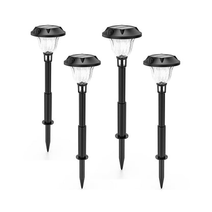 4-Pack LED Waterproof Black Modern Intelligent Solar Lights Outdoor Lawn Lamp