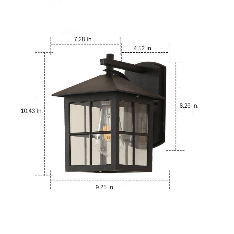 Minimalist Square Glass Lampshade Waterproof Modern Outdoor Lanterns