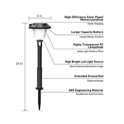 4-Pack LED Waterproof Black Modern Intelligent Solar Lights Outdoor Lawn Lamp