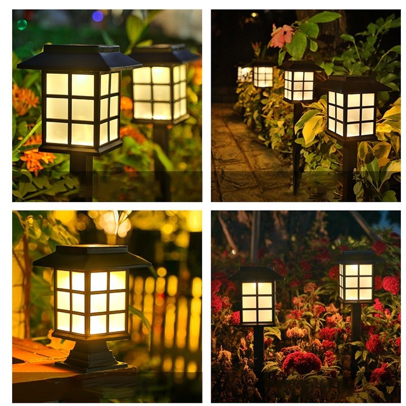 2/4 Pack Ideas Waterproof LED Black Modern Solar Powered Outdoor Light