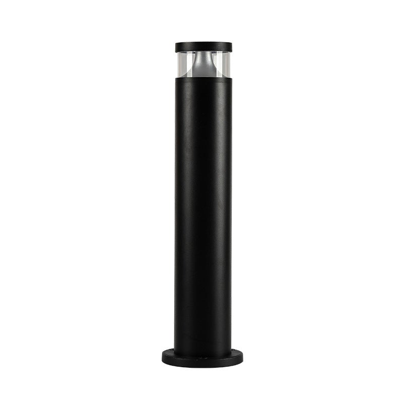 Round Aluminum LED Waterproof Black Modern Outdoor Light Post Lamp