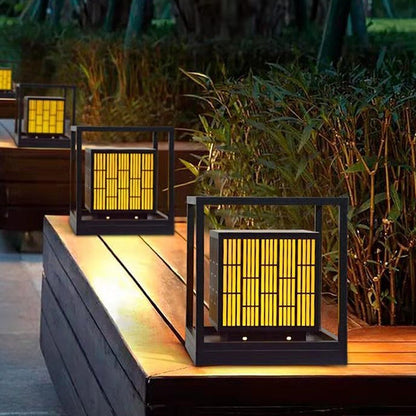 Vintage Window Grilles Decor Waterproof Modern Solar Lights Outdoor Post Lamp