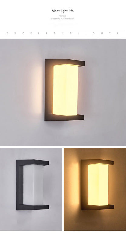 Creative Geometric Waterproof Black Modern Outdoor Wall Lights Wall Lamp