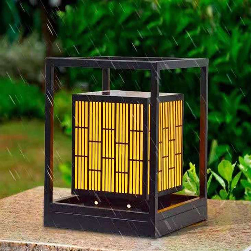 Vintage Window Grilles Decor Waterproof Modern Solar Lights Outdoor Post Lamp