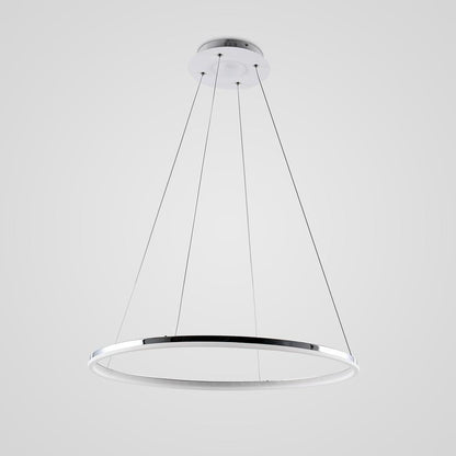 LED Circular Sturdy Modernistic Brushed Nickel Pendant Light With Remote Controller