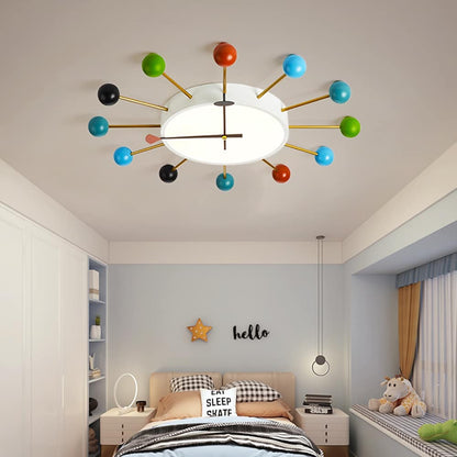 24 Inches Colorful Nelson Ball Clock LED Round Flush Mount Ceiling Light