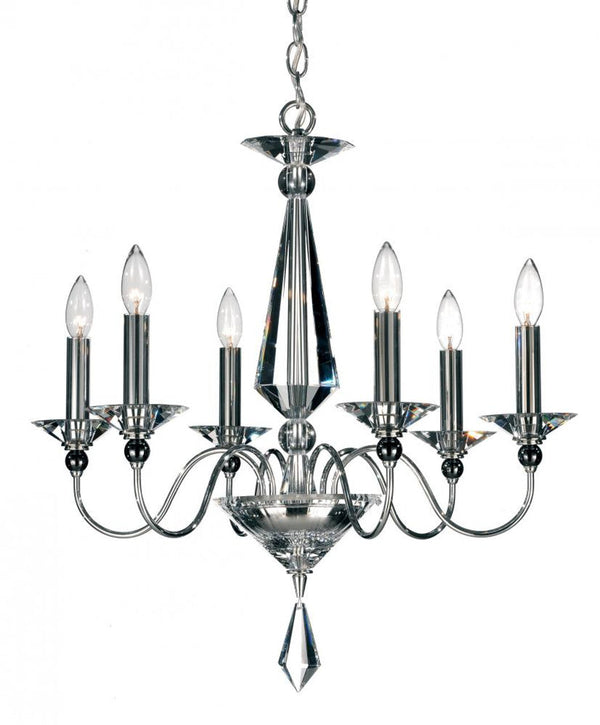 Chandelier, 6-Light, Silver, Clear Optic Crystal, 22.5"W (9676-40CL XUKJF)