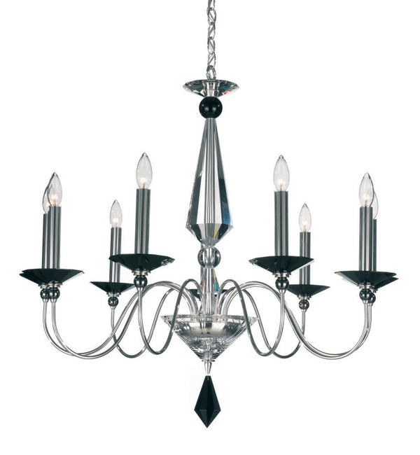 Chandelier, 9-Light, Polished Silver, Clear Optic Crystal, 33"W (9679-40CL XXH87)