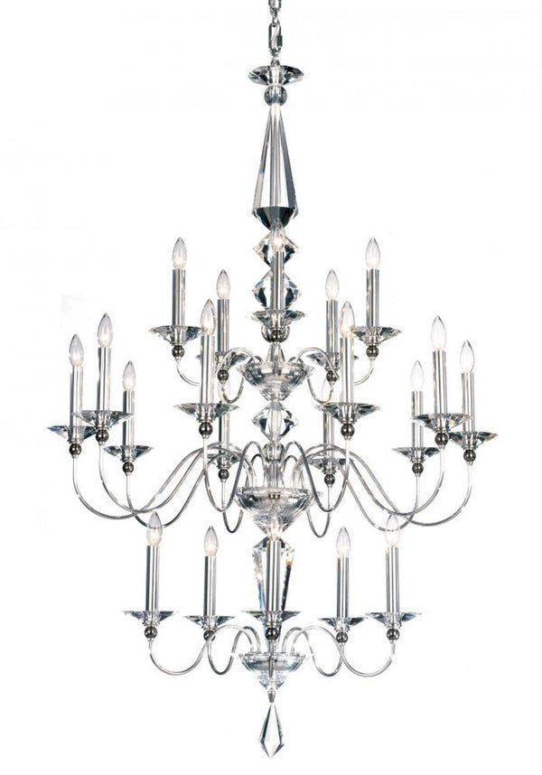 Chandelier, 20-Light, Polished Silver, Clear Optic Crystal, 36"W (9690-40CL MYPJ4)