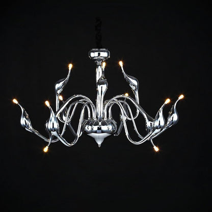 24'' Chrome Finish Modern Iron Chandelier