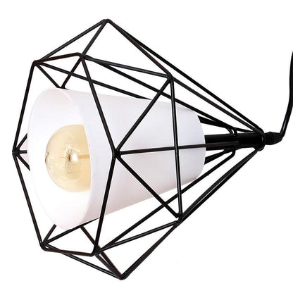 Geometrical Lantern Classic Island Pendant Lights Metal Fabric Ceiling Light