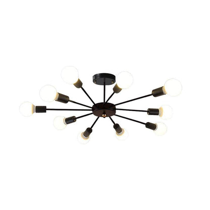 Industrial Sputnik Chandelier Modern Black Chandelier with 10 Bulbs