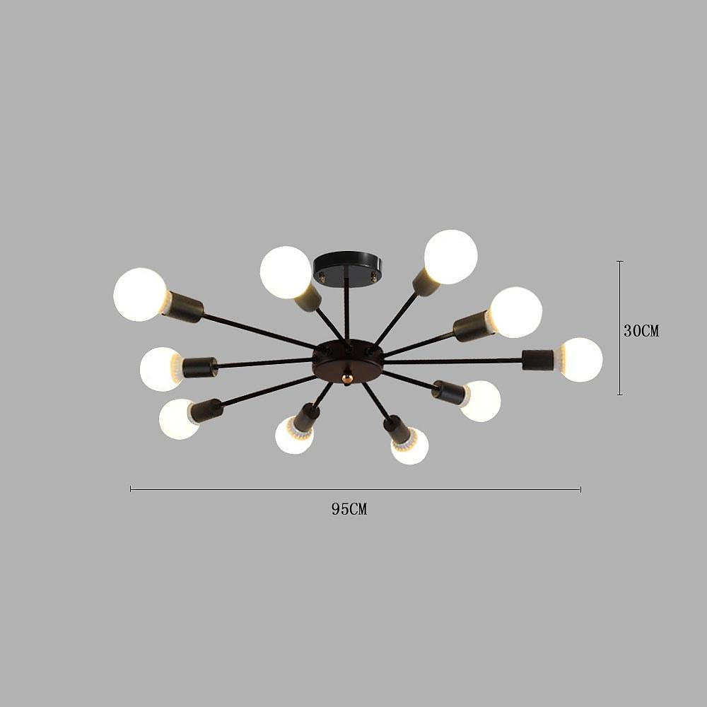 Industrial Sputnik Chandelier Modern Black Chandelier with 10 Bulbs