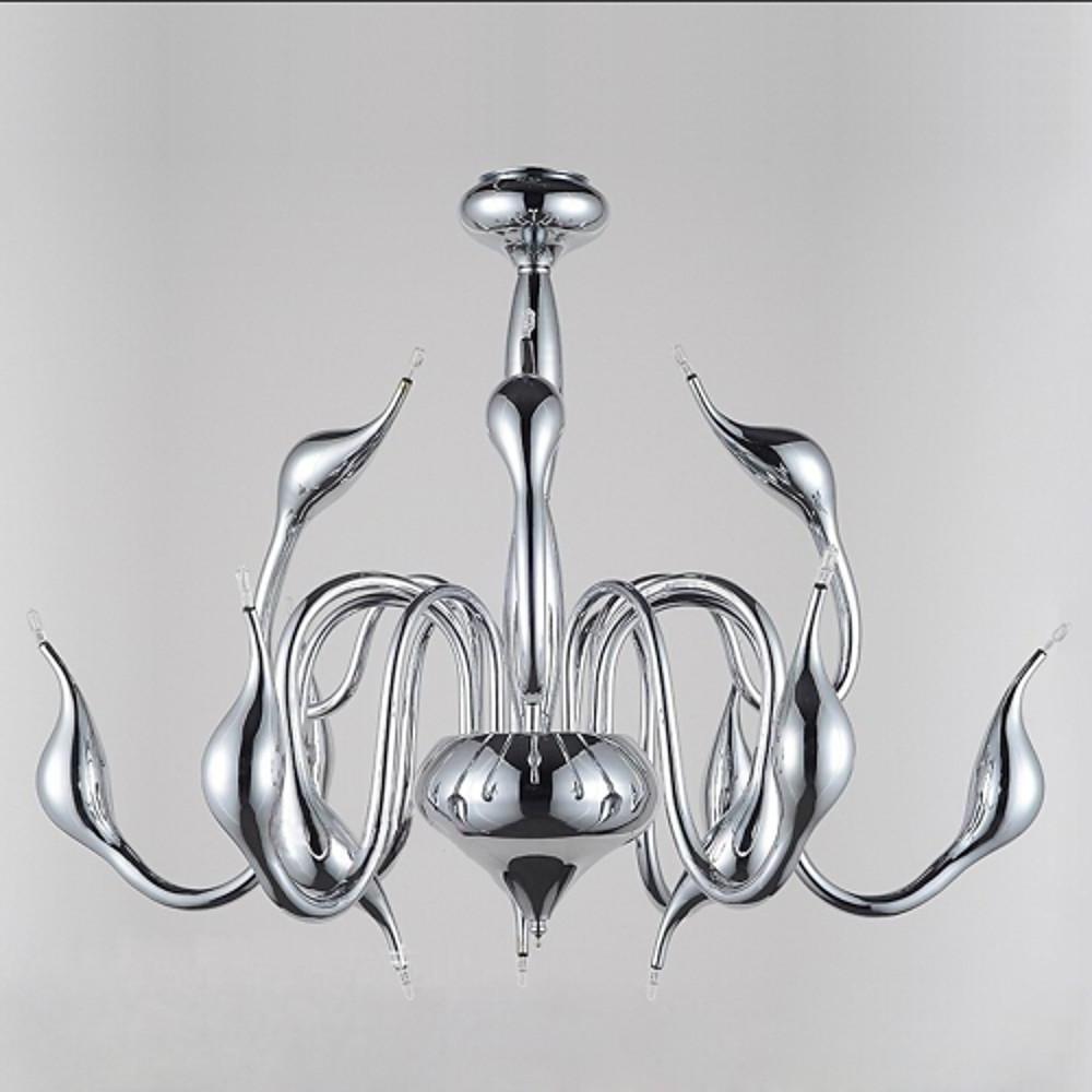 24'' Chrome Finish Modern Iron Chandelier