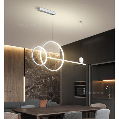 Large Small Circle With Linear Pendant Lighting Modern LED Kitchen Lighting