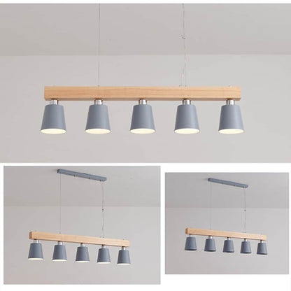 Row Of Lights Farmhouse Pendant Light Metal Wood Bamboo Pendant Lighting