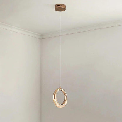 Ring Shaped LED Electroplated Metal Modern Pendant Light Hanging Lamp Chandeliers