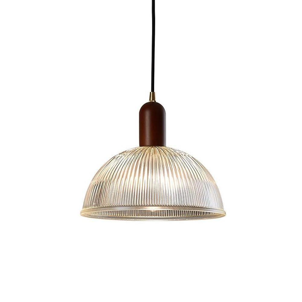 Country Glass Bamboo Wood Pendant Lighting Bowl Vintage Pendant Lighting