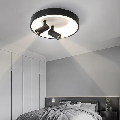 LED Circle White Black Flush Mount Lights Bedroom Spot Lights