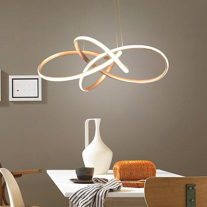 Interweaving Wave Design Pendant Lighting Aluminum Acrylic LED Ceiling Light