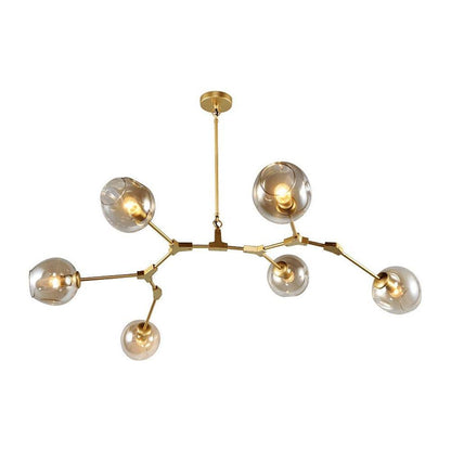 Nordic Contemporary Sputnik Chandelier for Living Room Blown Glass Chandeliers 6 Bulbs