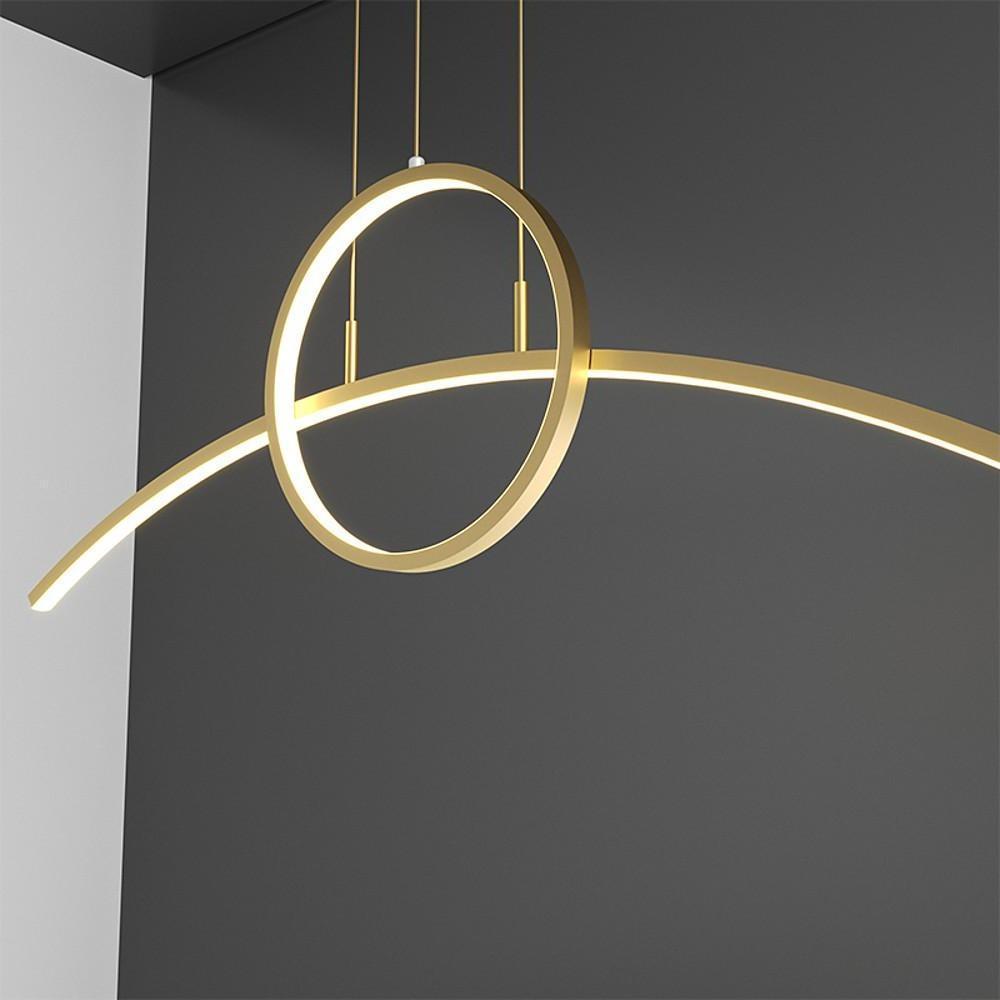 Curve Circle Pendant Lighting Metal Modern Pendant Lighting for Kitchen