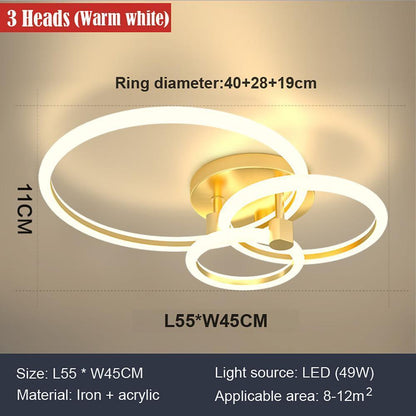 Circular Ring Dimmable LED Modern Flush Mount Lighting Ceiling Lights