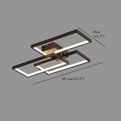 Geometric Rectangle LED Modern Flush Mount Lighting Ceiling Light