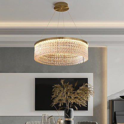 Luxury Circular Crystal Glass Pendant Light Modern Chandeliers