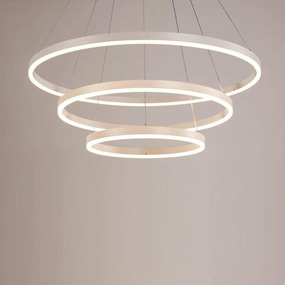 3 Circle Graduated Bedroom Pendant Lights Remote Control Pendant Lighting